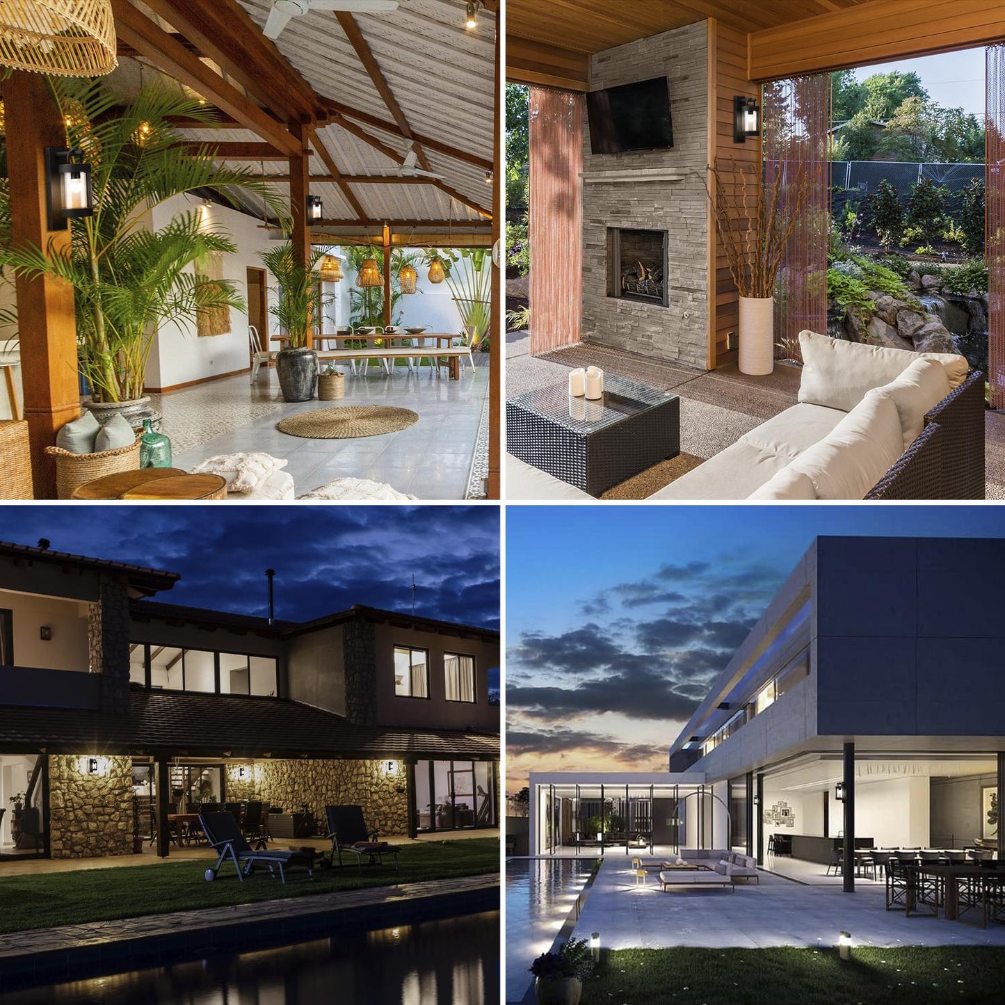 Wall Lights Outdoor Lantern with Dusk to Dawn Sensor E26 Bulb