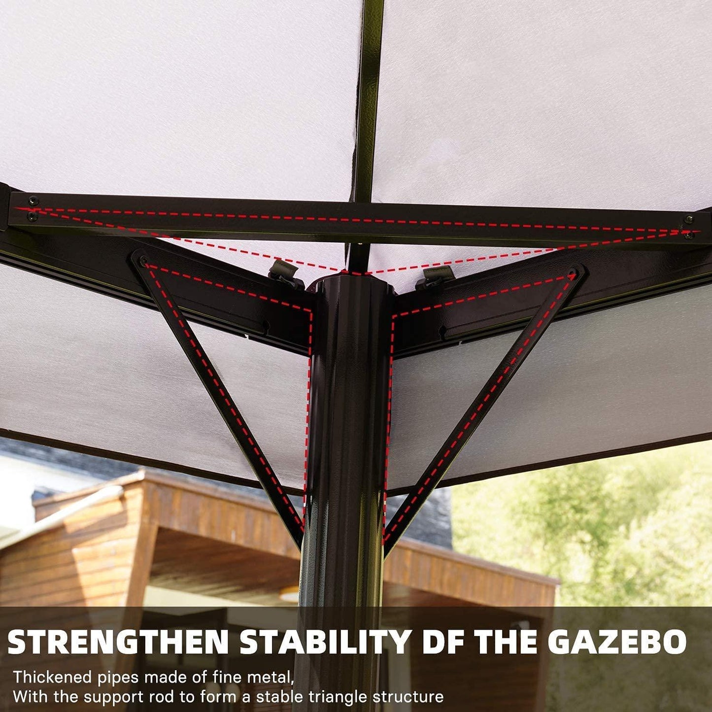 SR Gazebo for Patios Outdoor Gazebo with Mosquito Netting and Curtains Outdoor Deck Backyard
