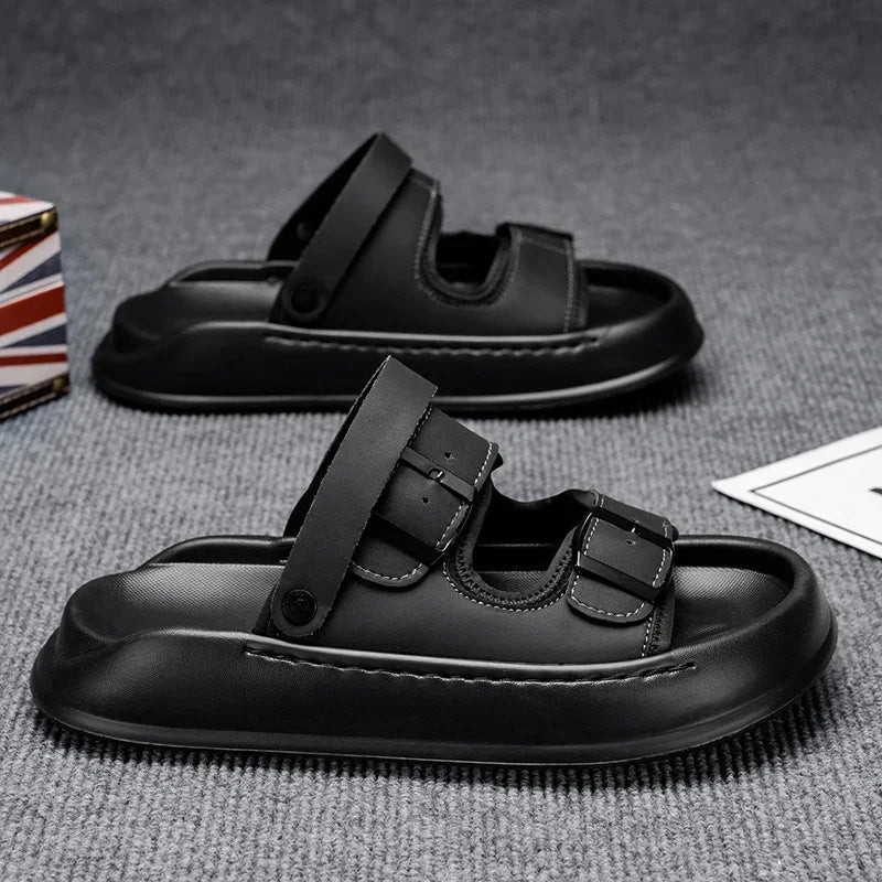 7681 Men’s Summer Split Leather Outdoor Slides