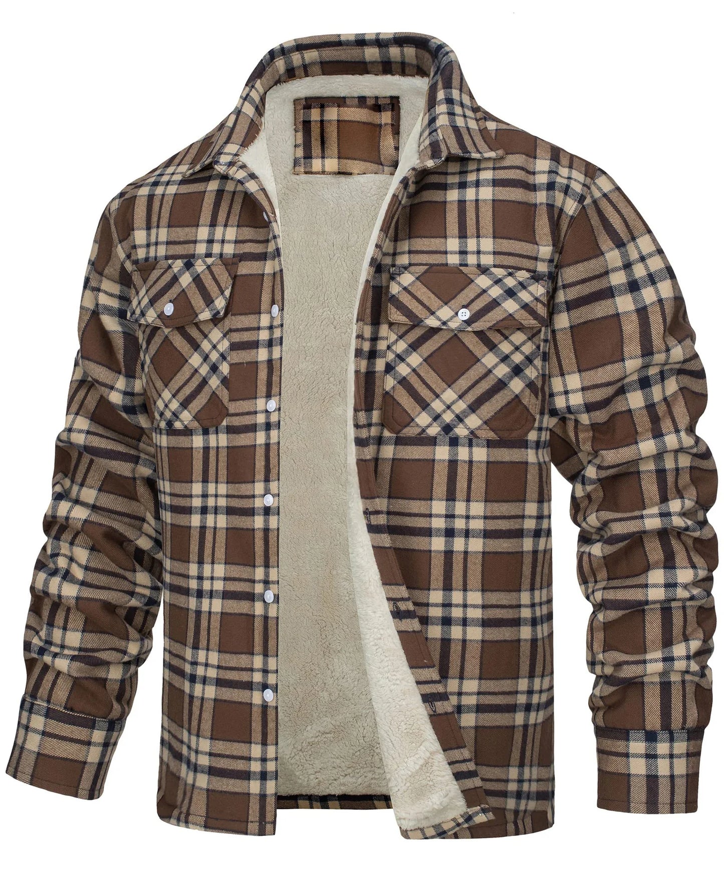 Ayrbao Men’s Casual Plaid Knit Jacket