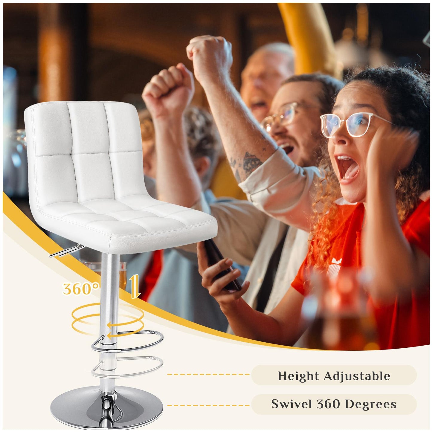 Bar Stools Set of 2, Counter Height Barstools.