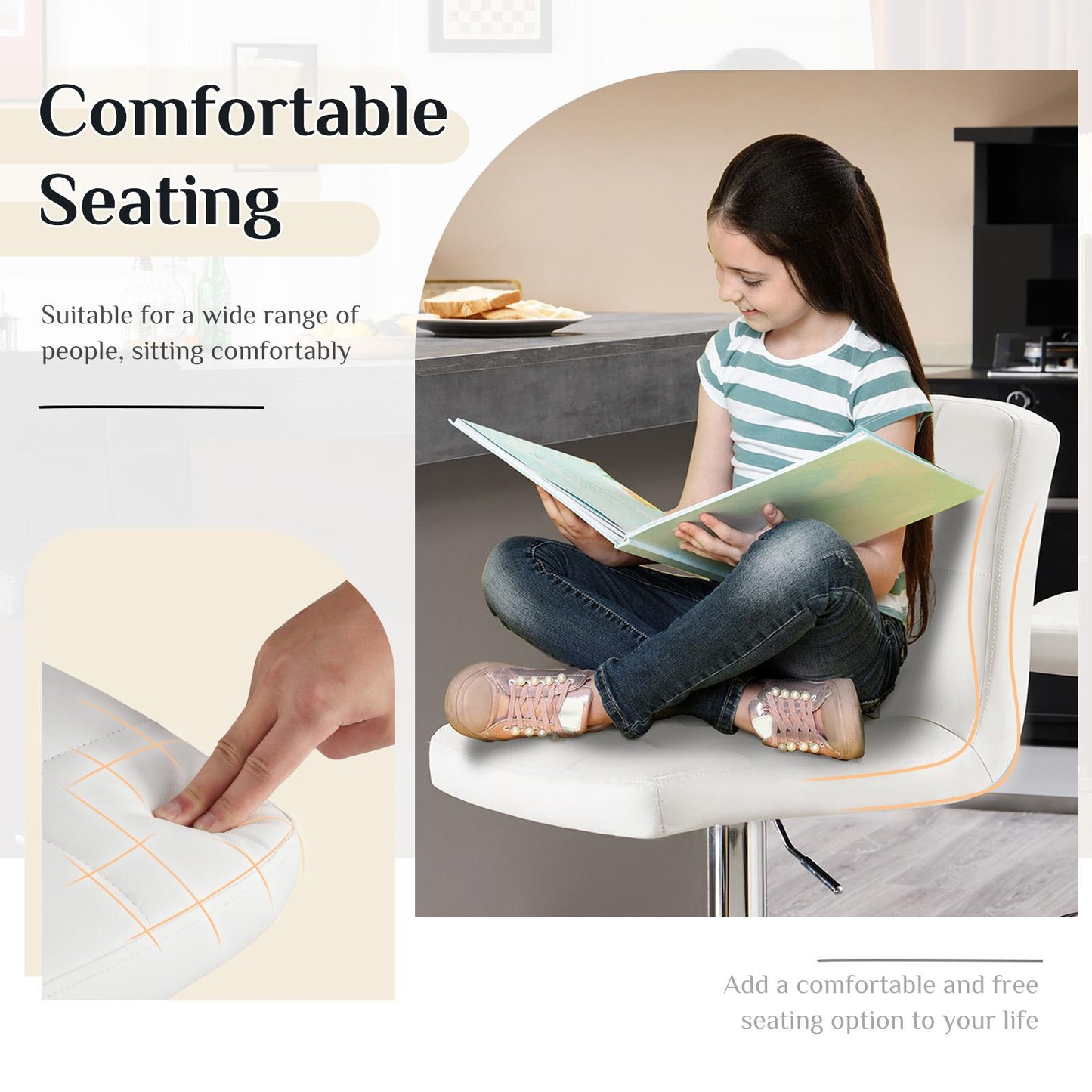 Bar Stools Set of 2, Counter Height Barstools.