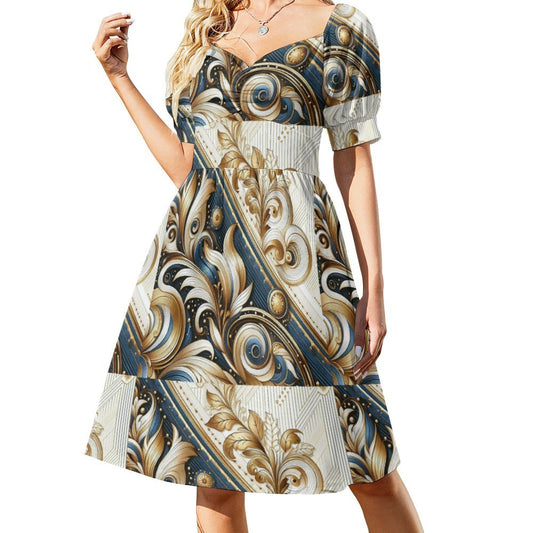 NT68QZ Neck glow Sleeve Dress (Sizes: 2XS to 6XL)