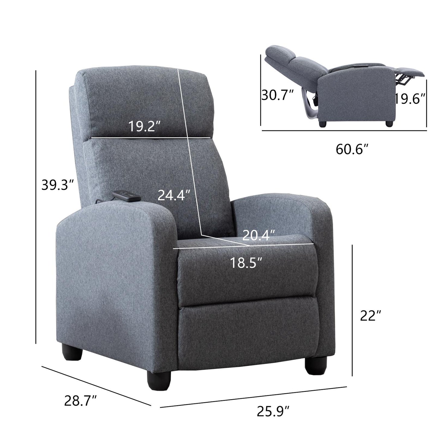 Electric Recliner with Massage Therapy and Heat