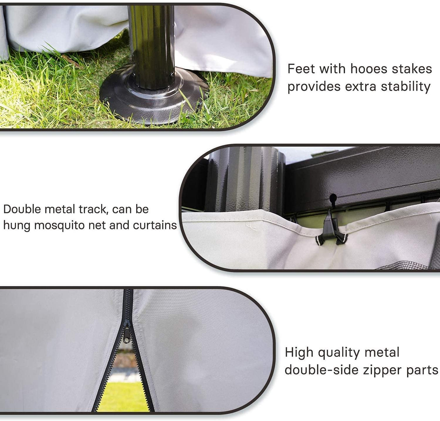 SR Gazebo for Patios Outdoor Gazebo with Mosquito Netting and Curtains Outdoor Deck Backyard