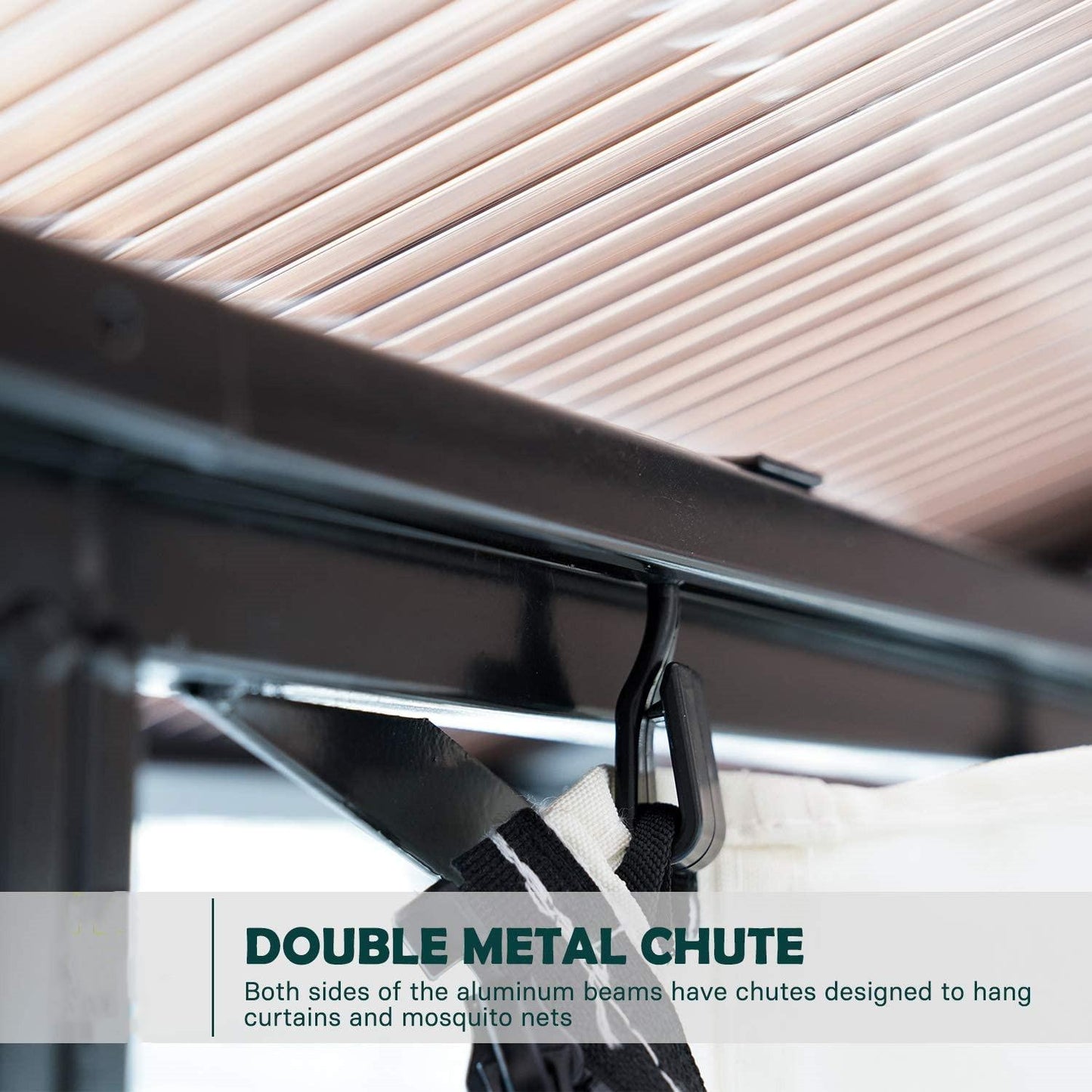 10x12 Hardtop Gazebo,UV 50+ Outdoor Canopy with Mosquito Netting and Curtains, Outdoor Shelter