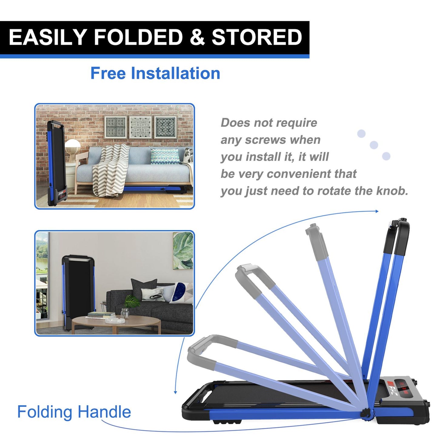 Under Desk Treadmill - Walking Pad 2 in 1 Folding Treadmill Desk Workstation