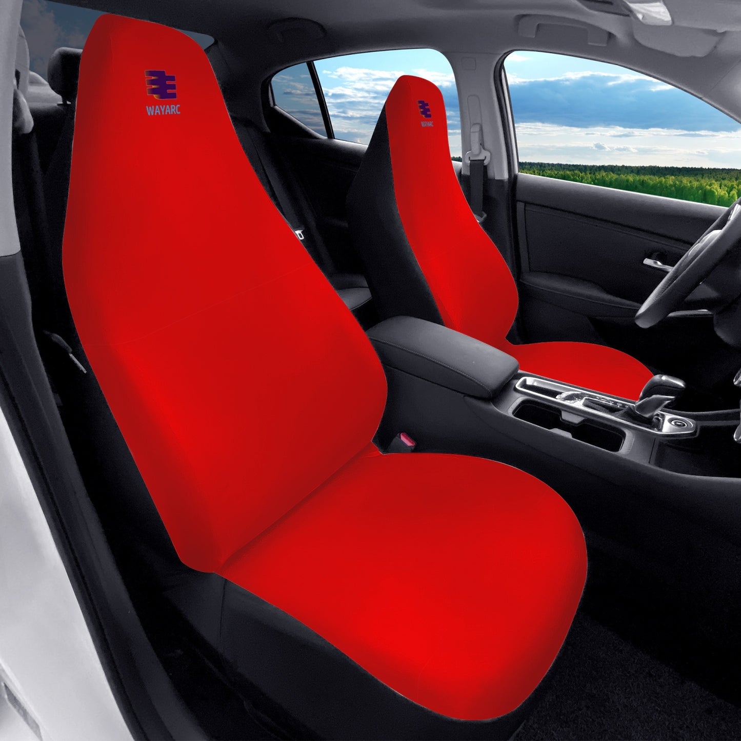 Red Microfiber Car Seat Covers - 2Pcs