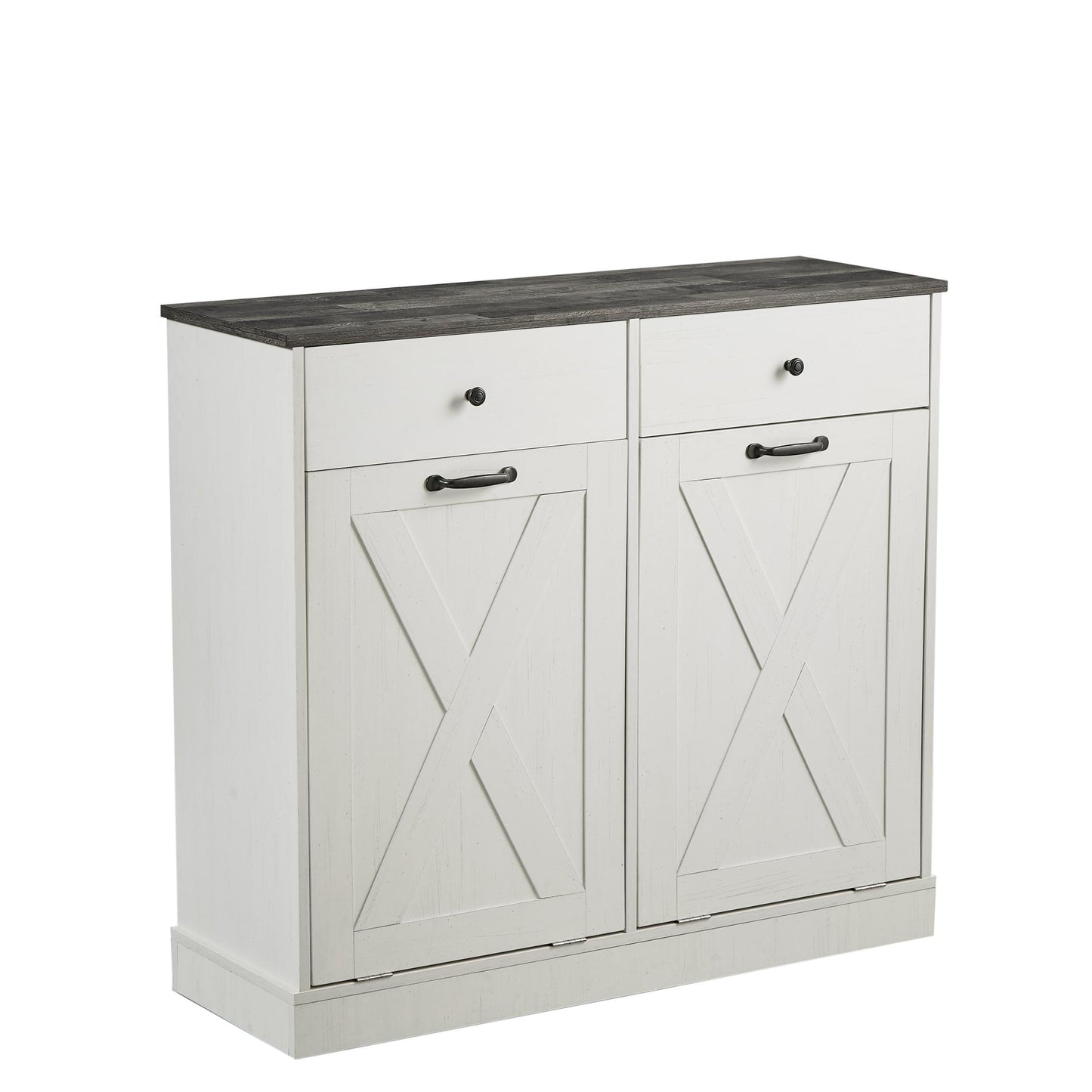 Double Tilt Out Trash Cabinet, Freestanding Trash Can Cabinet