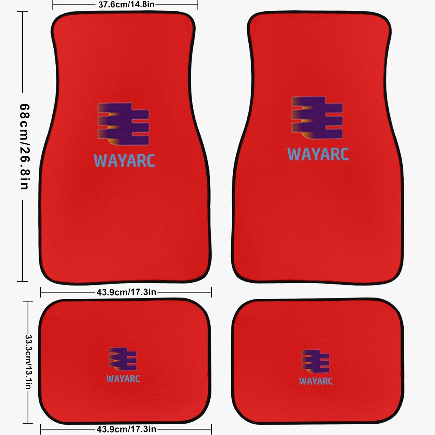 Red Car Floor Mats - 4Pcs