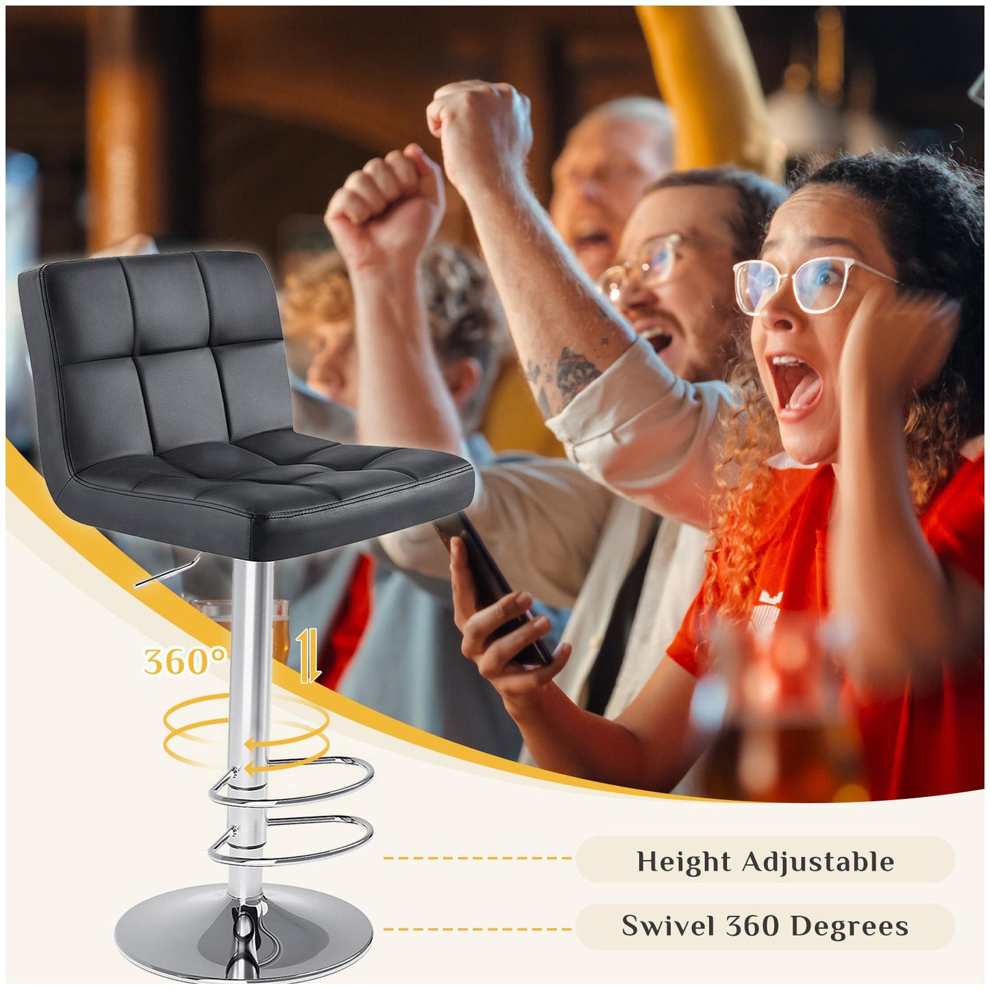 Bar Stools Set of 2, Counter Height Barstools.