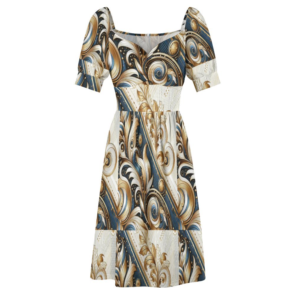 NT68QZ Neck glow Sleeve Dress (Sizes: 2XS to 6XL)