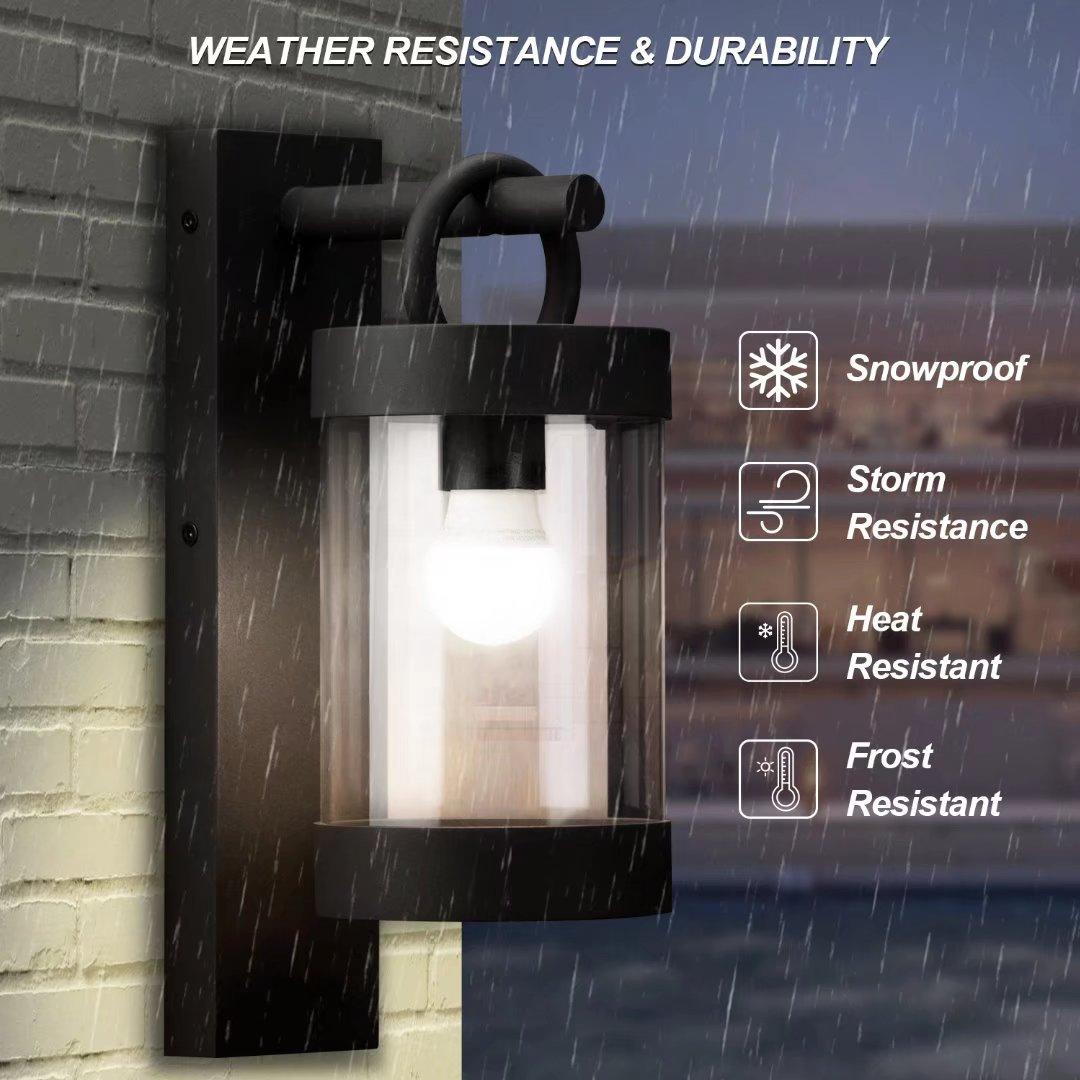 Wall Lights Outdoor Lantern with Dusk to Dawn Sensor E26 Bulb