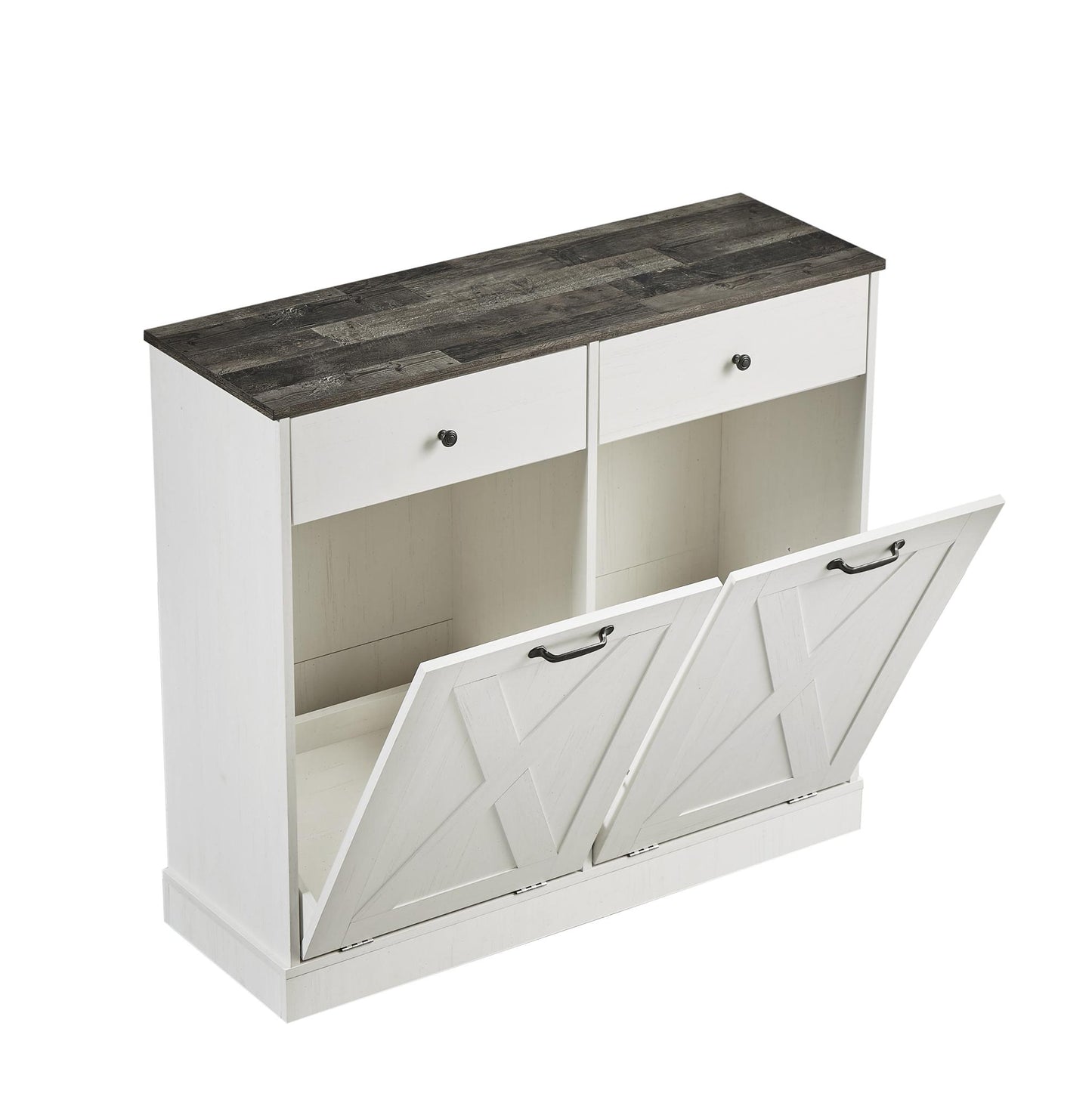 Double Tilt Out Trash Cabinet, Freestanding Trash Can Cabinet