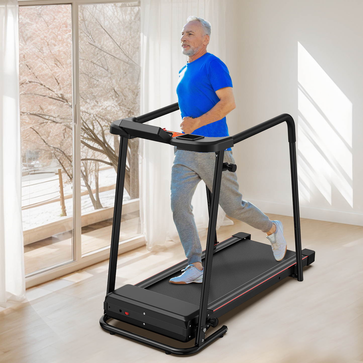 Walking Treadmills for Home, Extended Handrails for Recovery Fitness