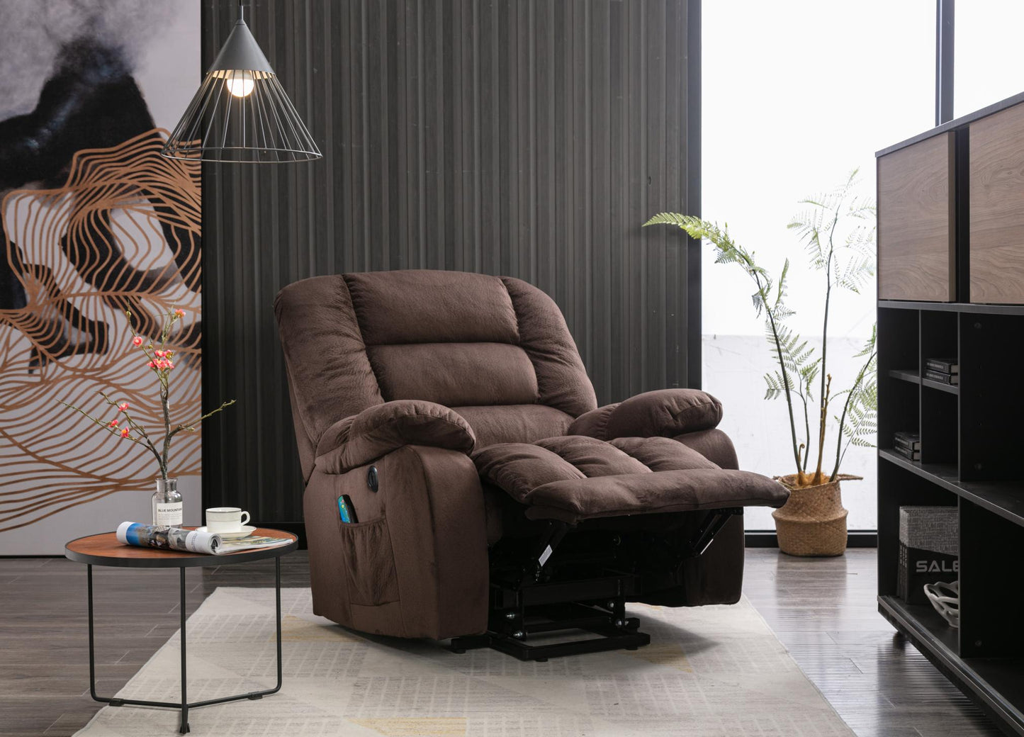 Overstuffed Massage Recliner Chairs with Heat and Vibration