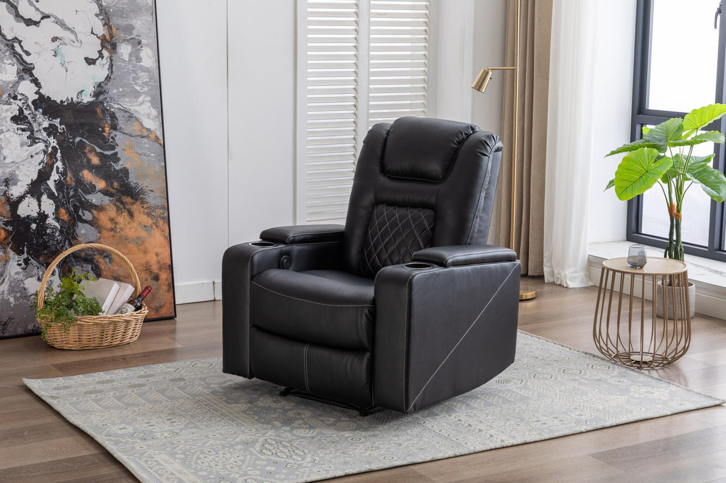Electric Power Recliner Chair with USB Ports and Cup Holders