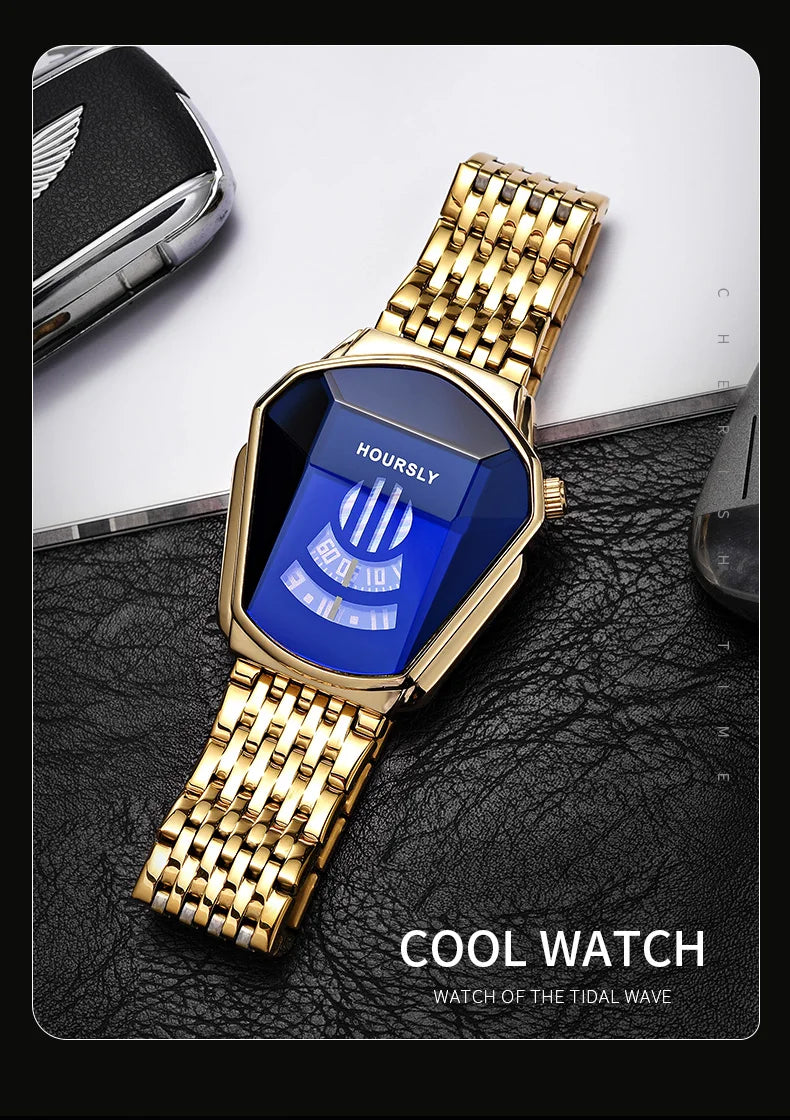 Top Luxury Brand Trend Cool Men's Wrist Watch Stainless Steel Technology Fashion Quartz Watch For Men 2023 Relogio Masculino