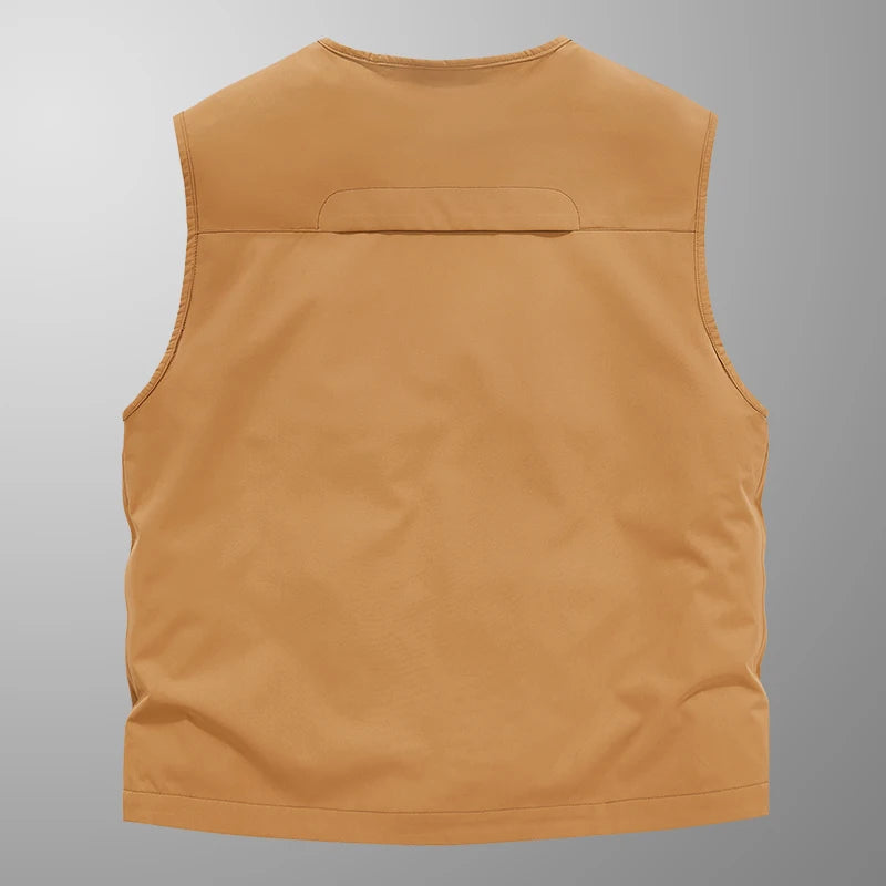 Men's Vest Spring Autumn Multi-Pocket Outdoor Workwear Photography Sports Mid-aged And Elderly Casual Shoulder Jacket