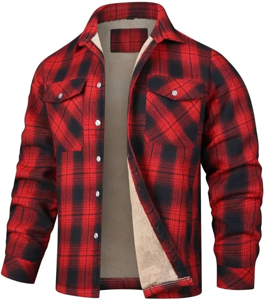Ayrbao Men’s Casual Plaid Knit Jacket