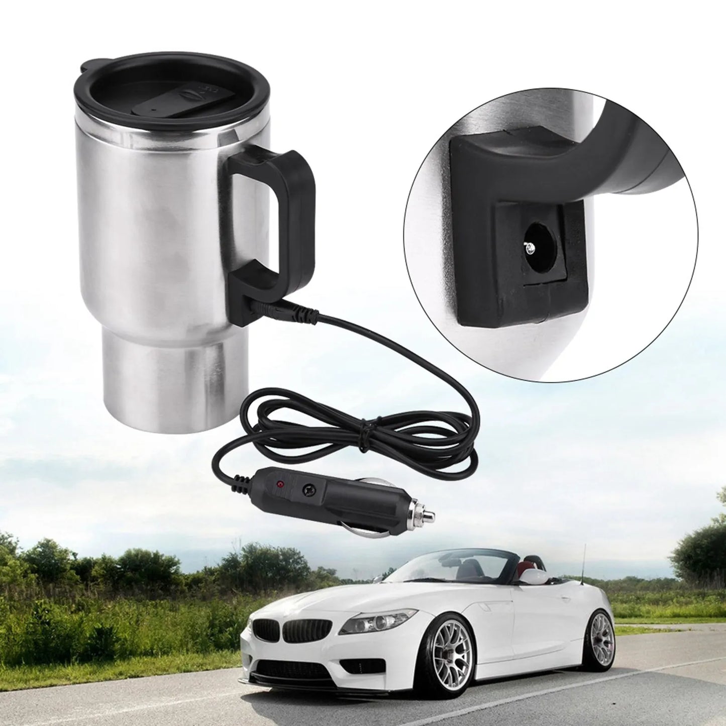 WAYARC Car Heating Stainless Steel Electric Water Jug