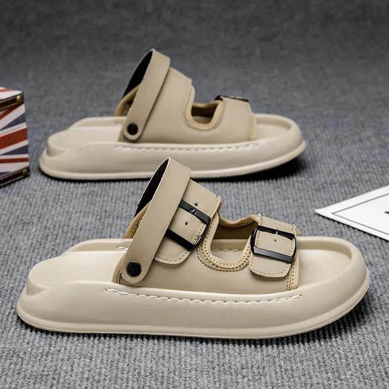 7681 Men’s Summer Split Leather Outdoor Slides