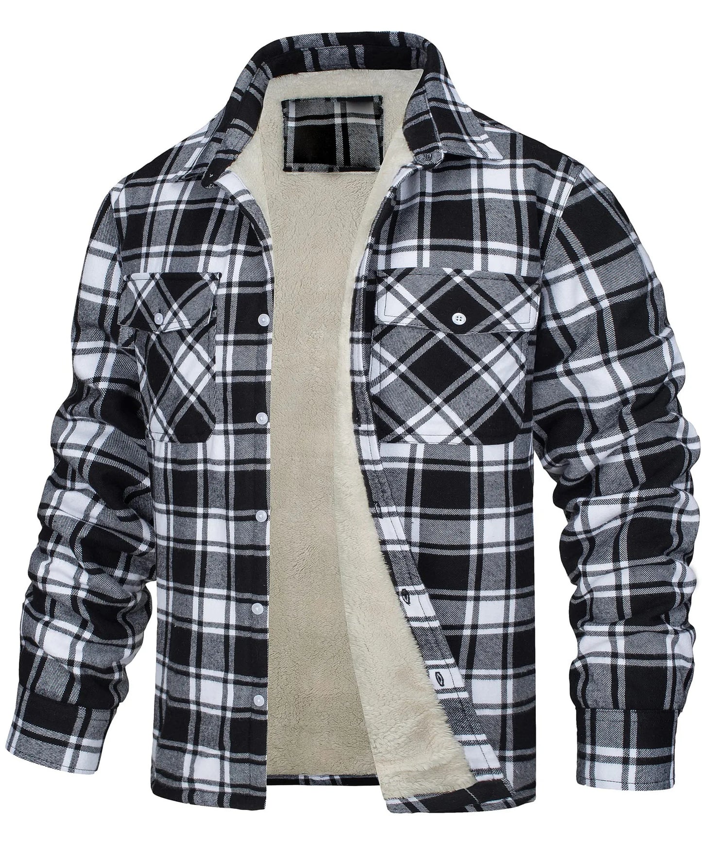 Ayrbao Men’s Casual Plaid Knit Jacket