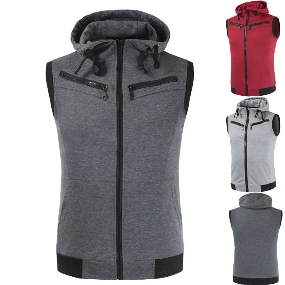 Men's Jackets Sleeveless Hooded Vest Jacket Casual Thin Lightweight Summer Fall Techwear Male Streetwear Slim Fit