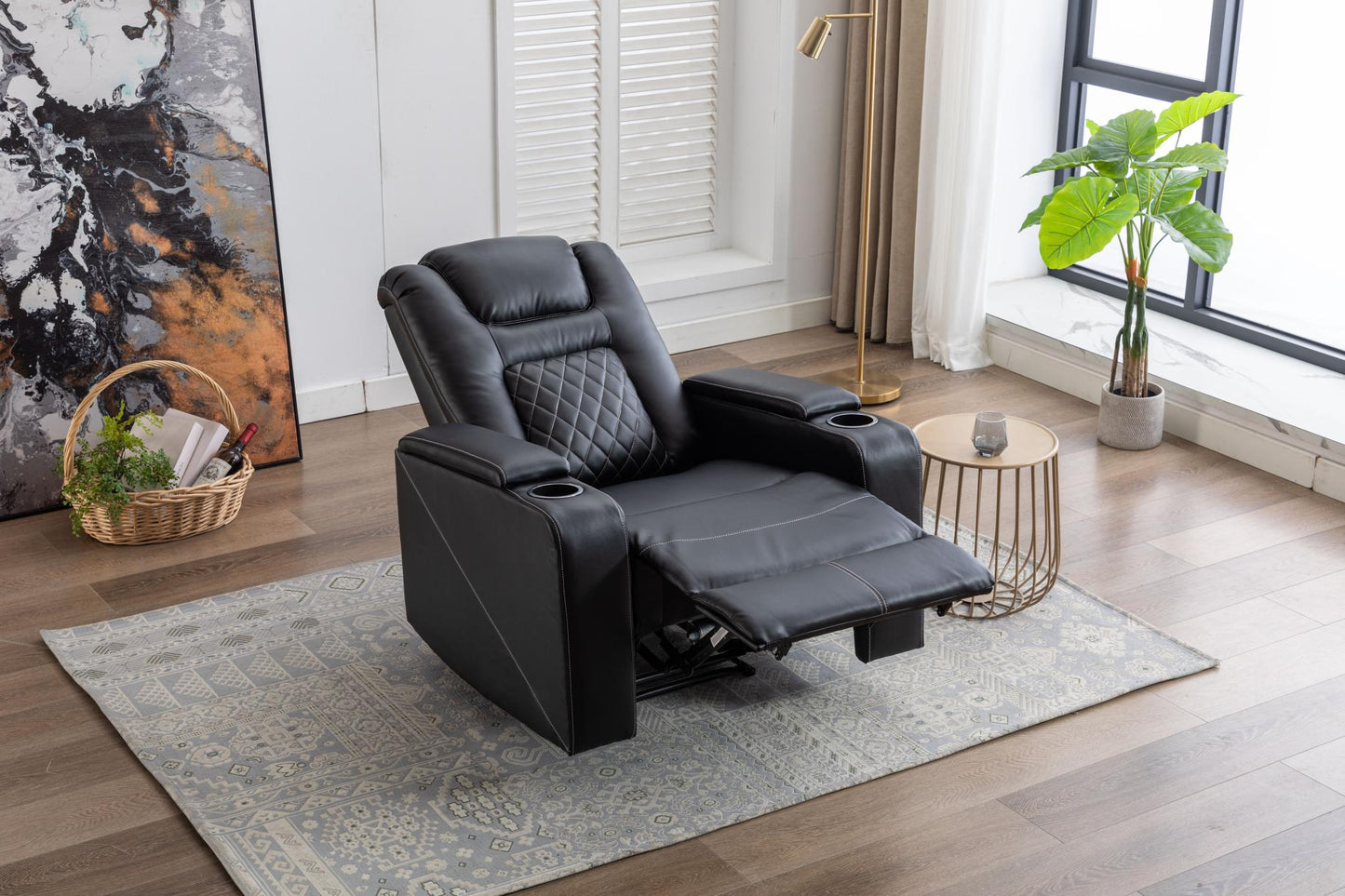 Electric Power Recliner Chair with USB Ports and Cup Holders