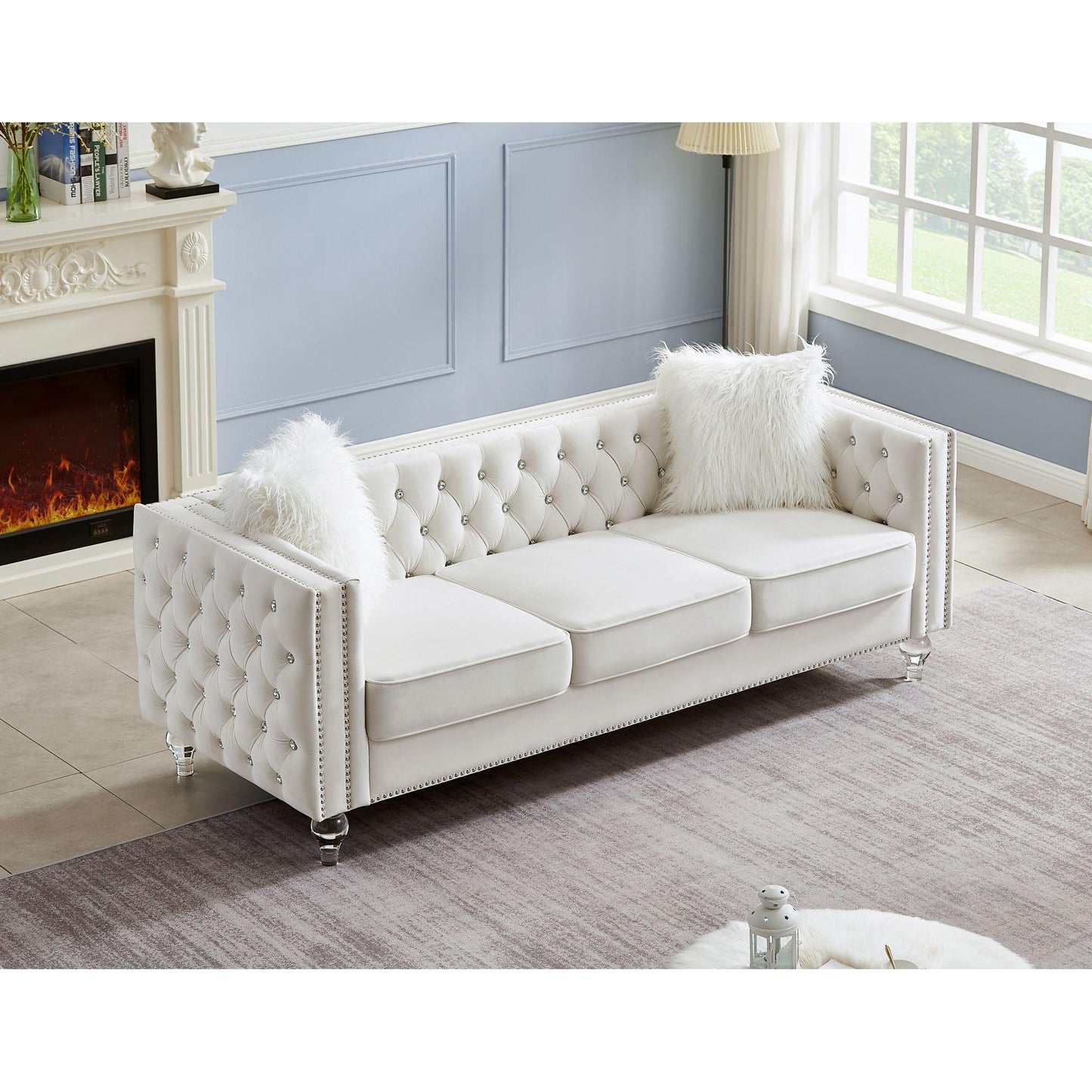 Velvet Upholstery Tufeted Sofa