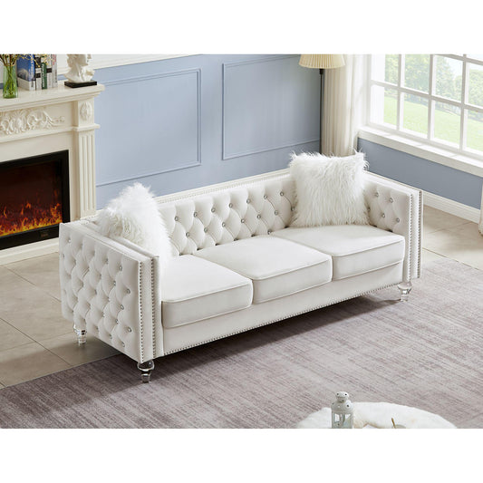 Velvet Upholstery Tufeted Sofa