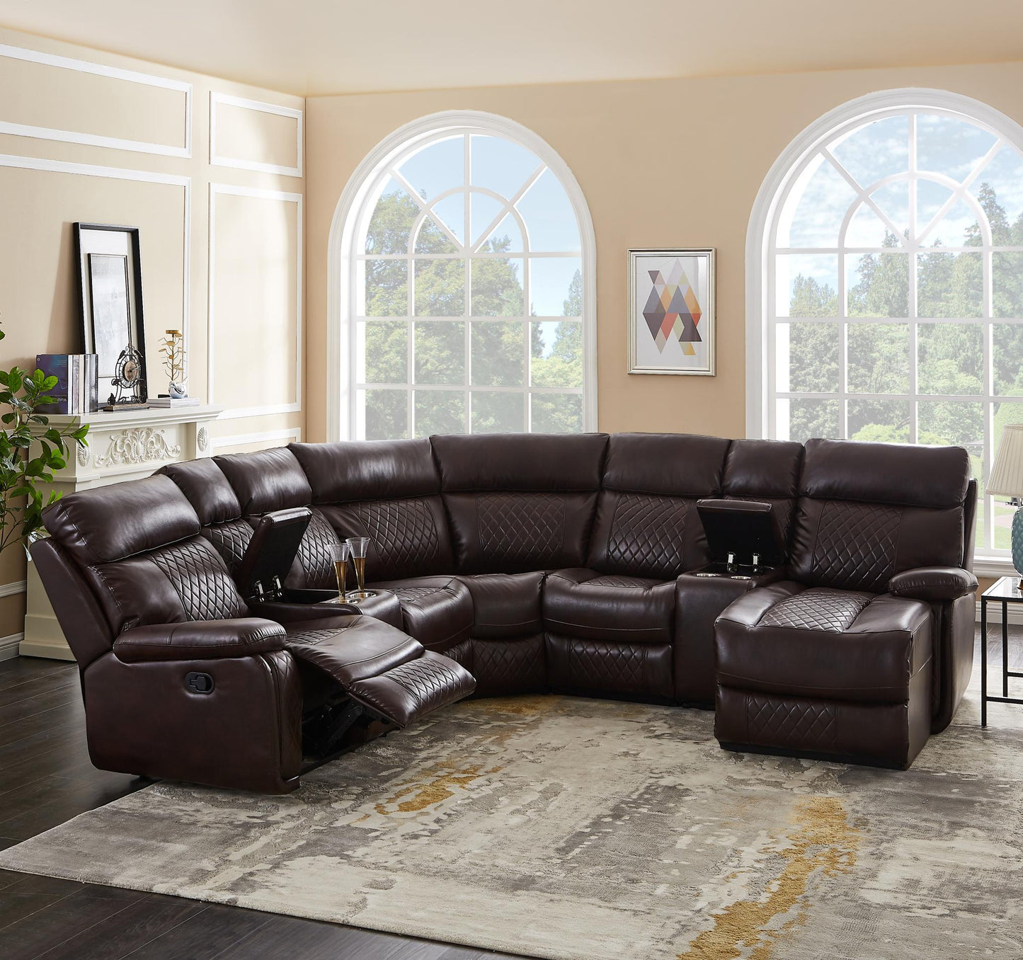 Sectional Manual Recliner Living Room Set