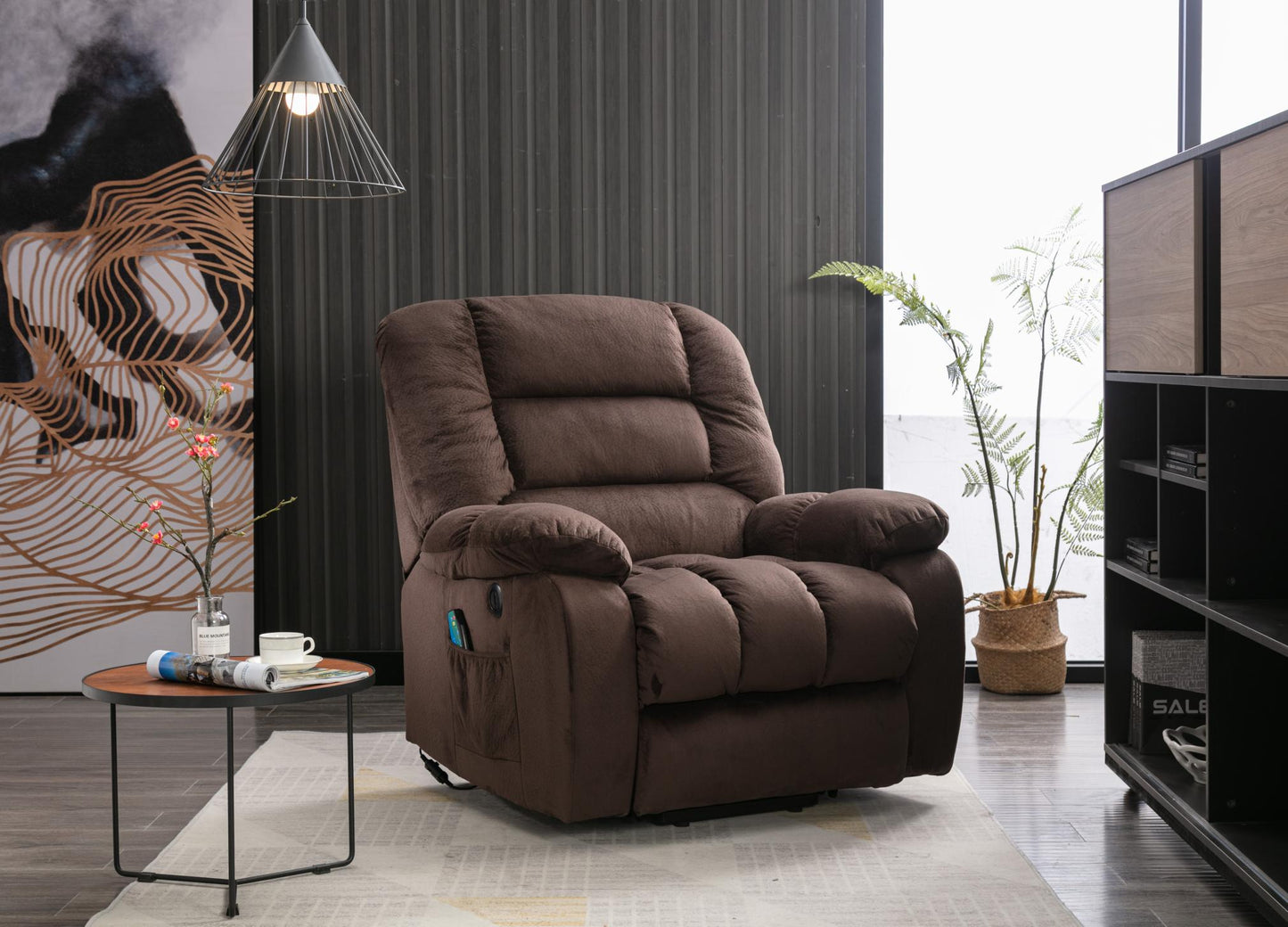 Overstuffed Massage Recliner Chairs with Heat and Vibration