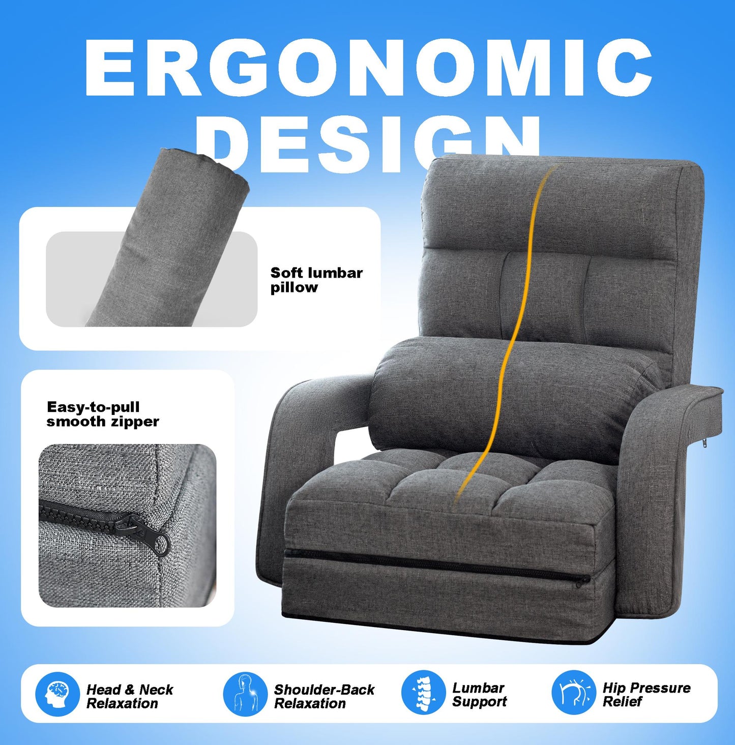 Folding Lazy Sofa Floor Chair