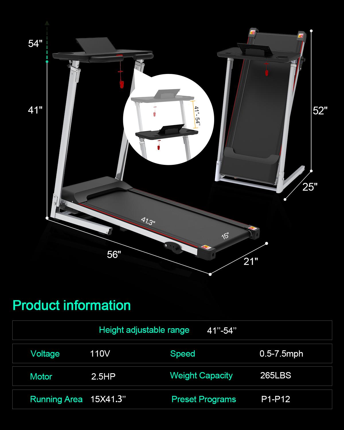Folding Treadmill for Home - Slim Compact Running Machine