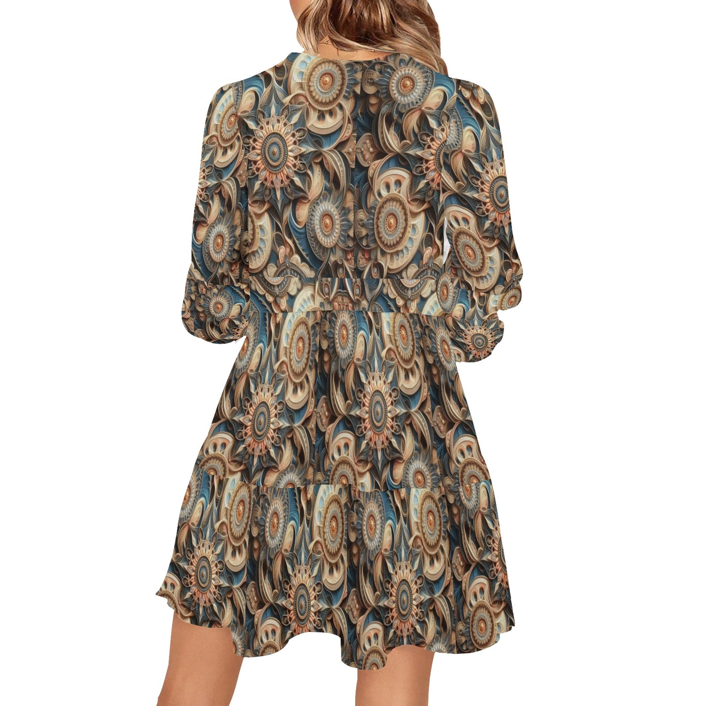 FT78Y Dress V-Neck Loose Fit