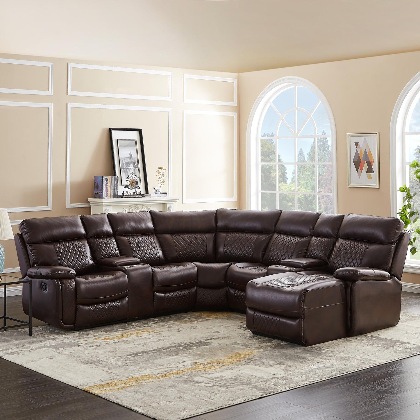Sectional Manual Recliner Living Room Set