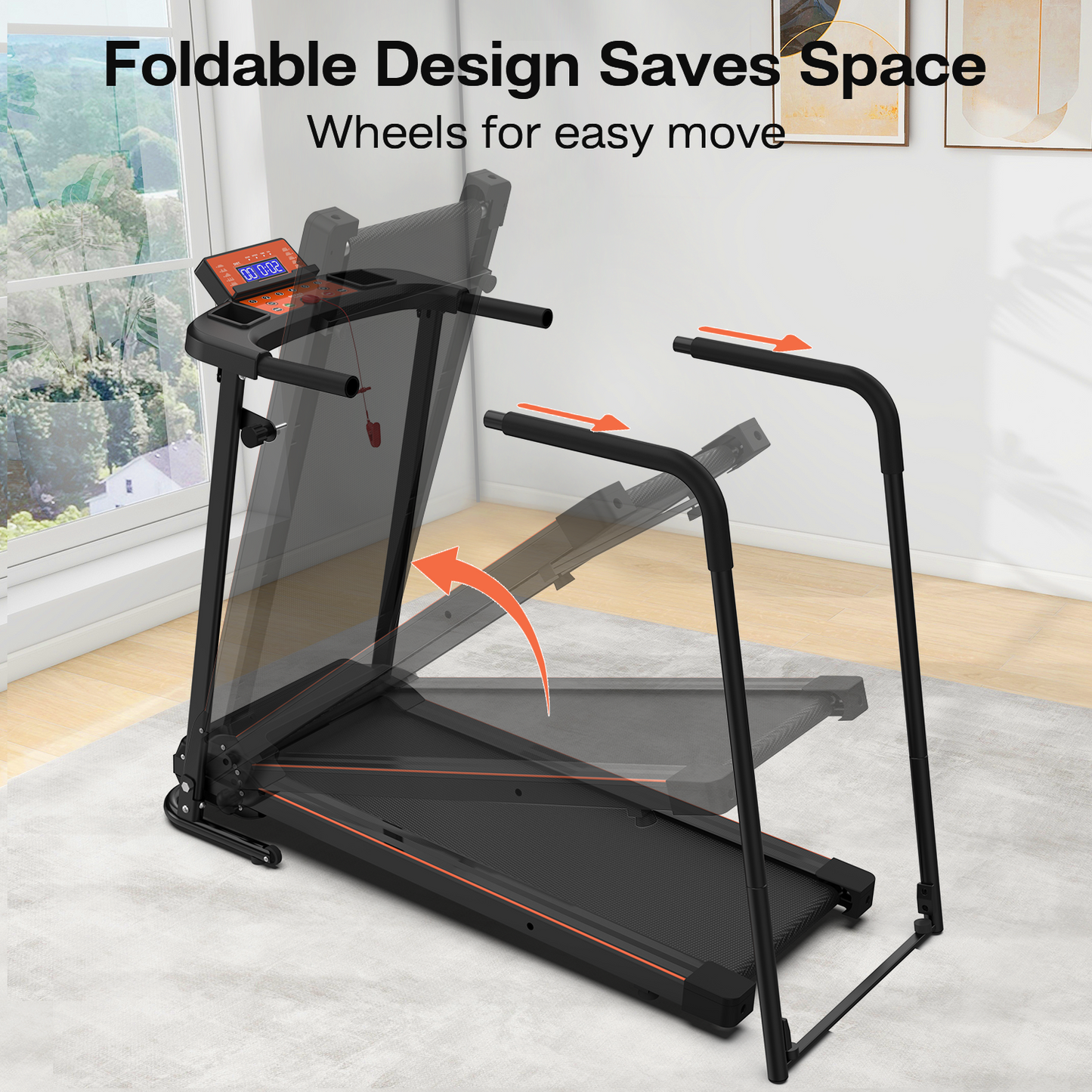 Walking Treadmills for Home, Extended Handrails for Recovery Fitness