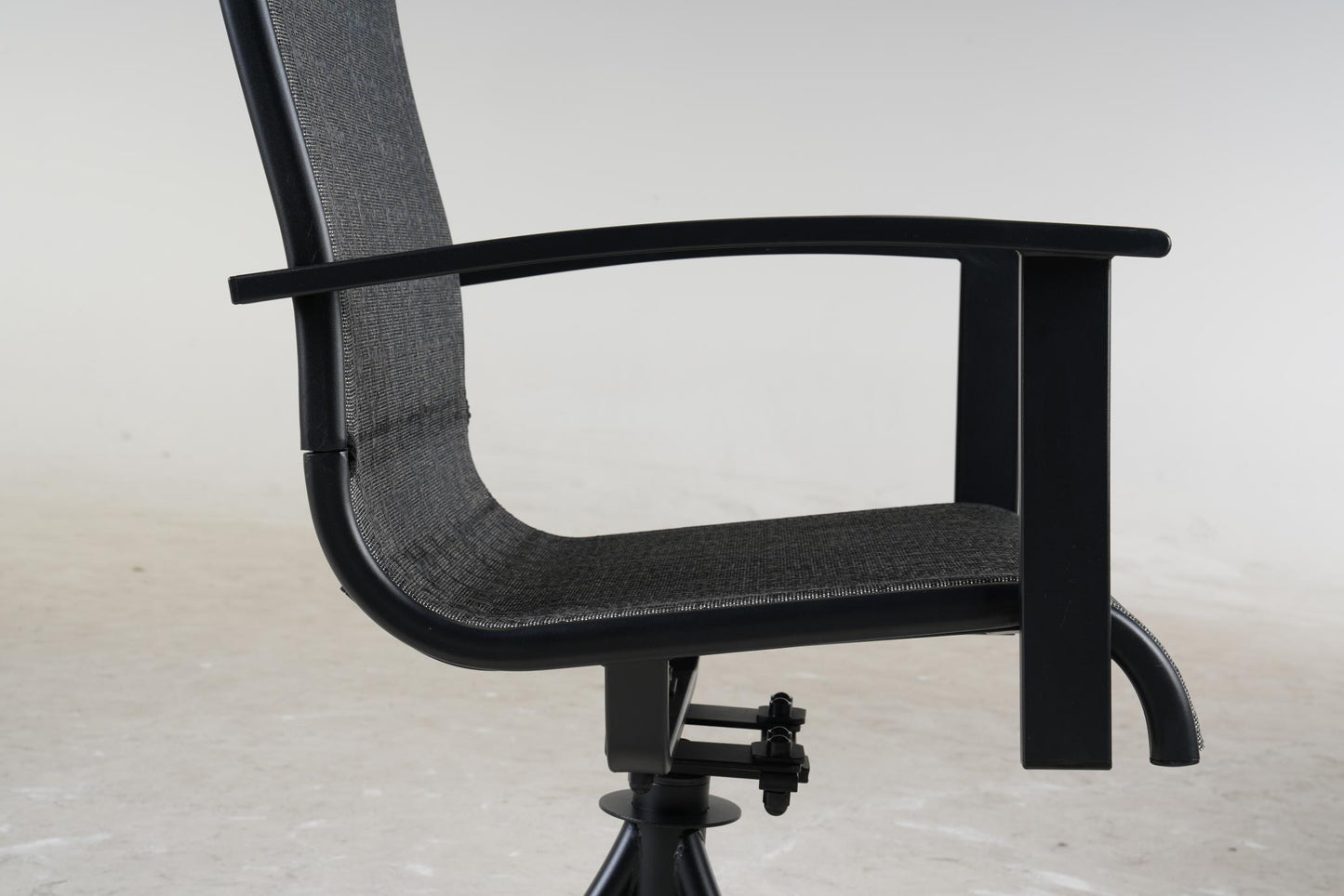 All-iron Detachable Swivel Dining Chair, Coffee Grey, 2 PCS